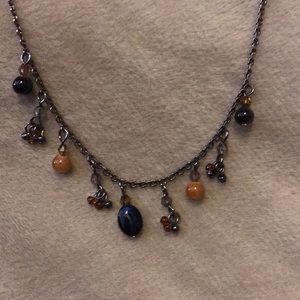 Villager Dark Silver Tone Bead Necklace